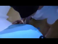 Blindfolded son blows Dad